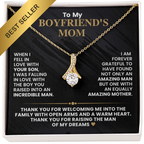 Boyfriend's Mom Pendant Necklace with Message Card — "Thank you for raising the man of my dreams" • Forever Radiant Spark