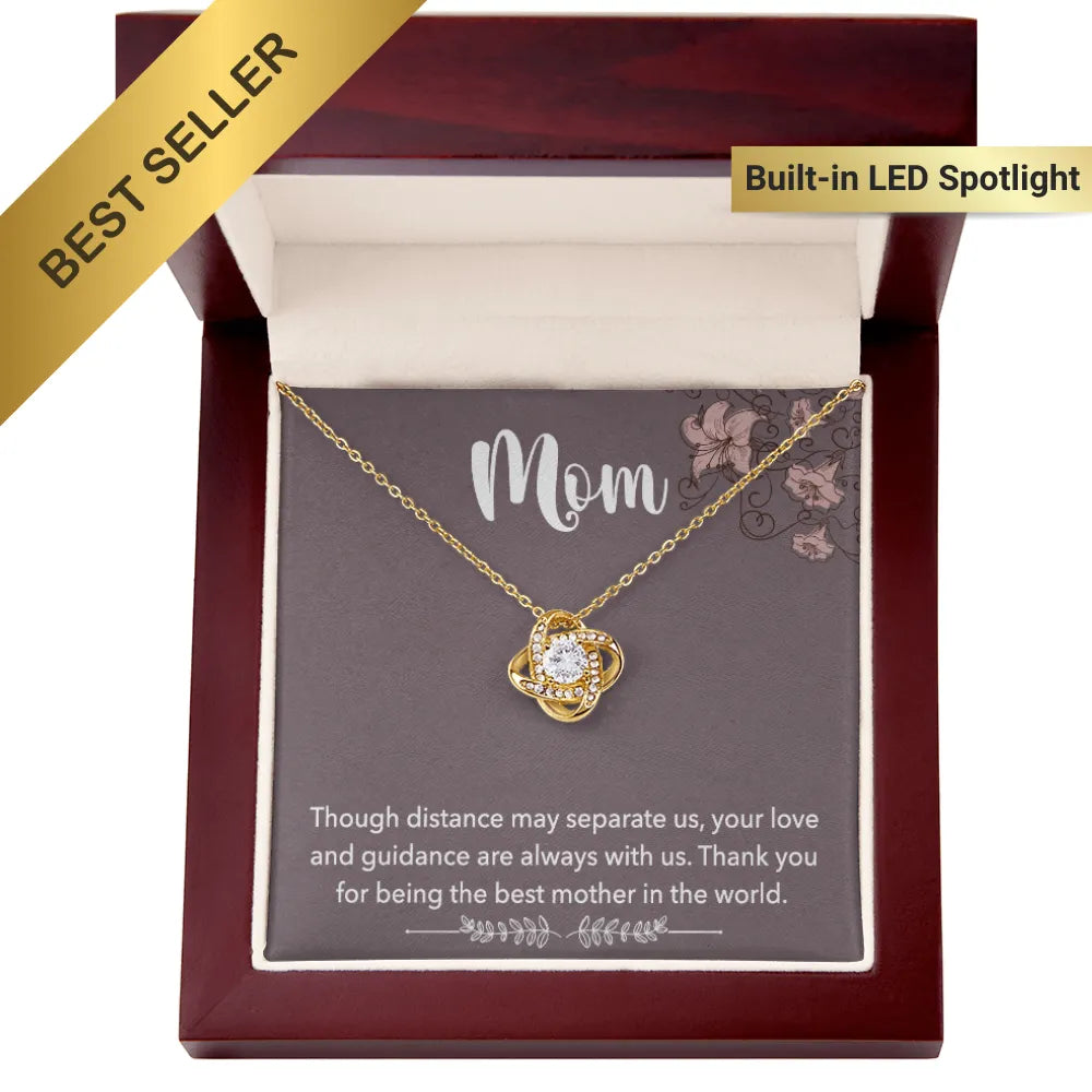 Mom Pendant Necklace with Message Card — "Thank you for being the best mother in the world" • Forever Tied to You