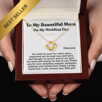 For Mom: Wedding Pendant Necklace with Message Card — "Forever Your Little Girl" • Forever Tied to You