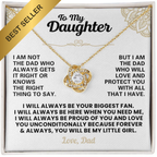 For Daughter: Pendant Necklace with Message Card — "You'll Always Be My Little Girl" • Forever Tied to You