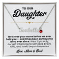 For Daughter: Name Pendant Necklace with Birthstone — "We chose your name before we ever held you" • Forever Her Name