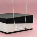 Custom Name Birthstone Pendant Necklace (No Message Card) • Forever Her Name