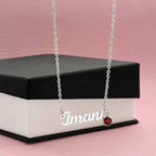 Custom Name Birthstone Pendant Necklace (No Message Card) • Forever Her Name