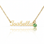 Custom Name Birthstone Pendant Necklace (No Message Card) • Forever Her Name