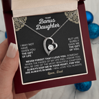For Bonus Daughter: Pendant Necklace with Message Card — "Always keep me in your hear" • Forever in My Heart