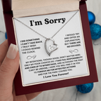 For Her: I'm Sorry Pendant Necklace with Message Card — " I take full responsibility and own up to my mistakes" • Forever in My Heart Necklace
