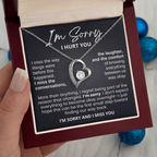 For Her: I'm Sorry Pendant Necklace with Message Card — " I'm sorry and I miss you" • Forever in My Heart Necklace