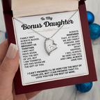 For Bonus Daughter: Pendant Necklace with Message Card — "I'll love you for the rest of mine" • Forever in My Heart