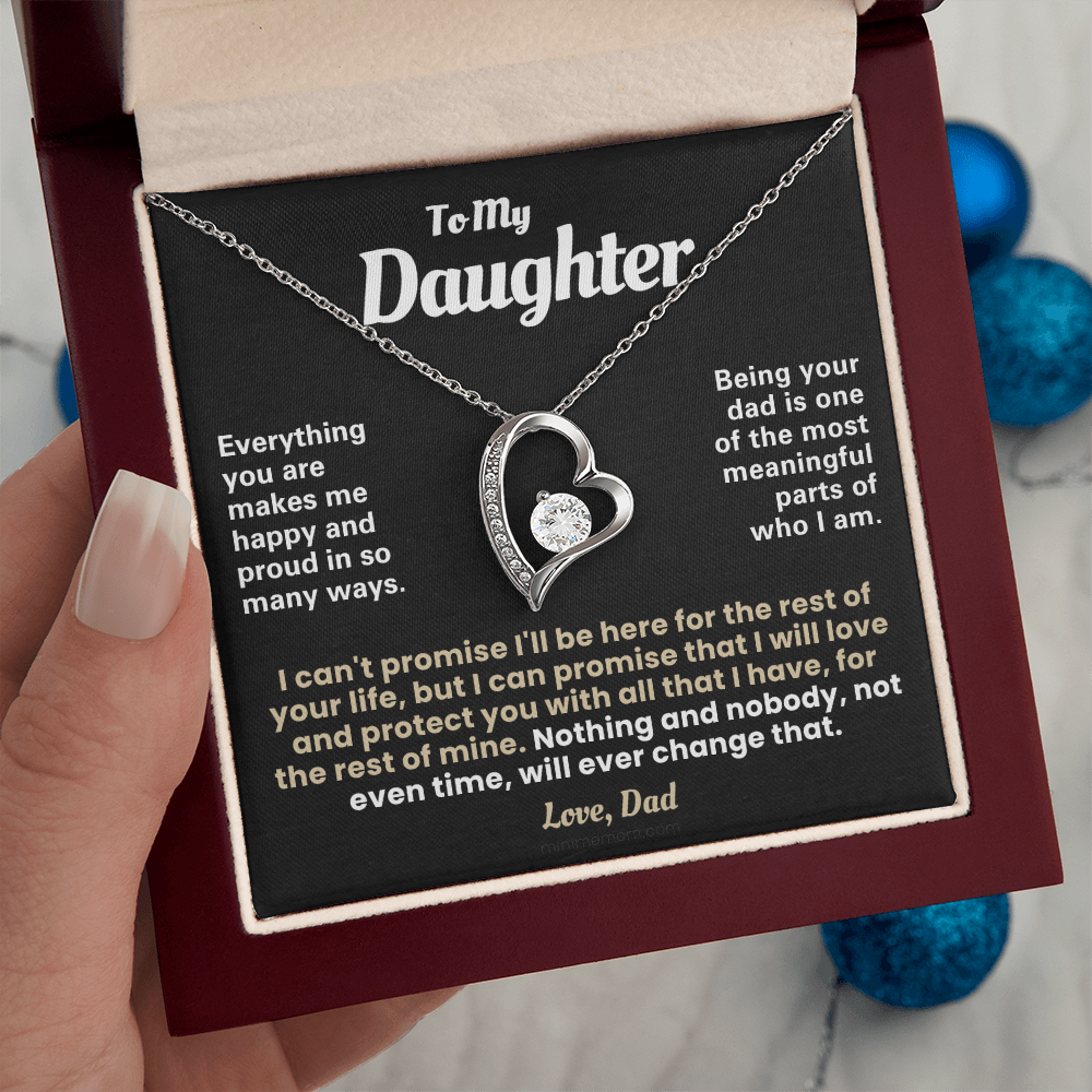 For Daughter: Pendant Necklace with Message Card — "Everything you are makes me happy" • Forever in My Heart