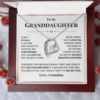 For Granddaughter: Pendant Necklace with Message Card — "Never forget that I love you" • Forever in My Heart