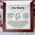 For Her: I'm Sorry Pendant Necklace with Message Card — " I take full responsibility and own up to my mistakes" • Forever in My Heart Necklace