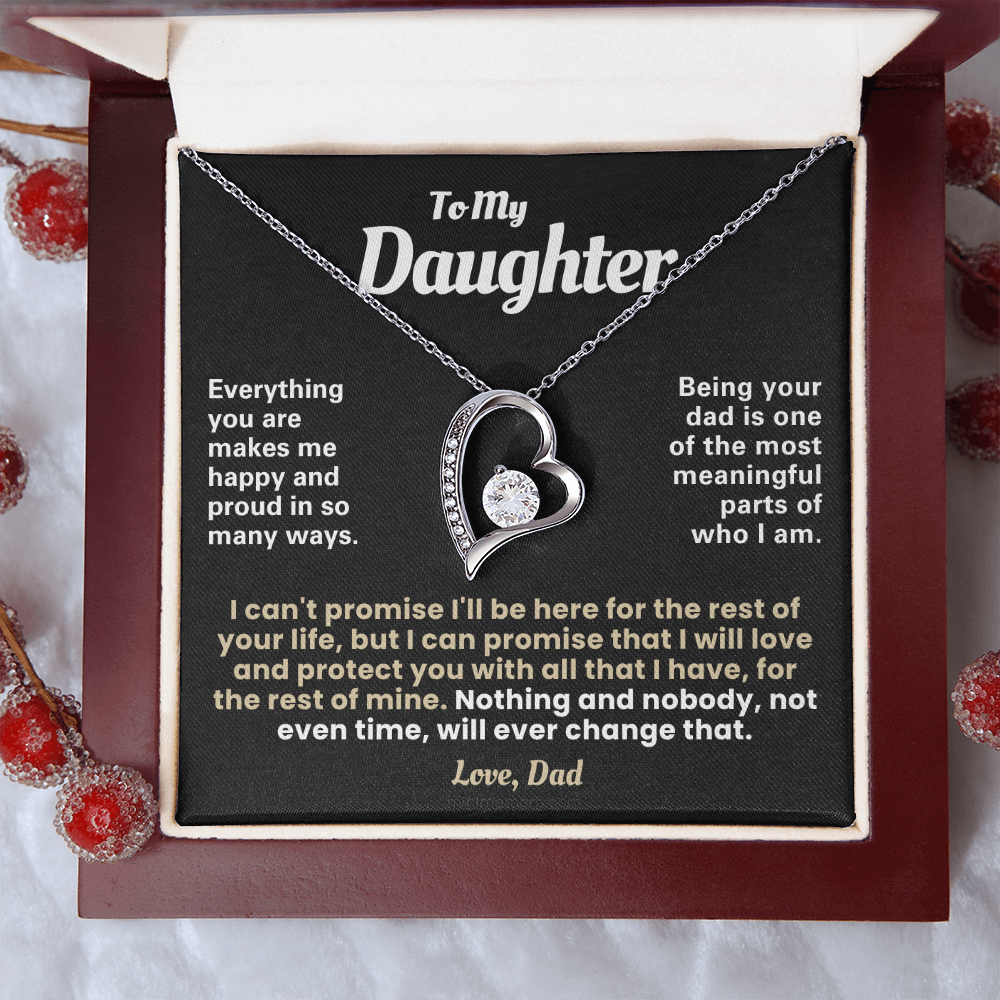 For Daughter: Pendant Necklace with Message Card — "Everything you are makes me happy" • Forever in My Heart