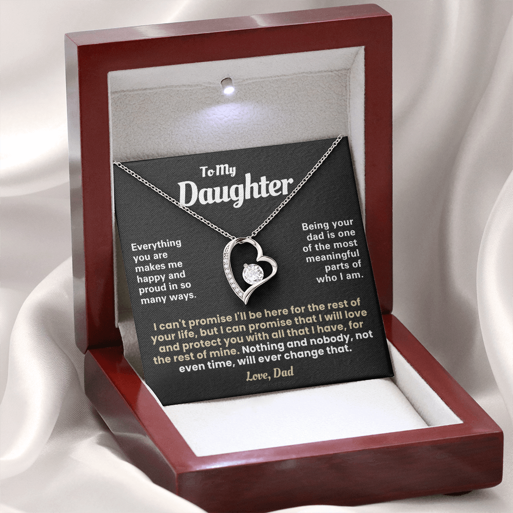 For Daughter: Pendant Necklace with Message Card — "Everything you are makes me happy" • Forever in My Heart