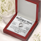 For Mom: Wedding Pendant Necklace with Message Card — "Forever Your Little Girl" • Forever in My Heart
