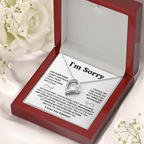 For Her: I'm Sorry Pendant Necklace with Message Card — " I take full responsibility and own up to my mistakes" • Forever in My Heart Necklace
