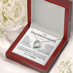 For Granddaughter: Pendant Necklace with Message Card — "Never forget that I love you" • Forever in My Heart