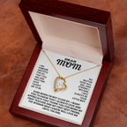 For Mom: Pendant Necklace with Message Card — "I always love and appreciate you" • Forever in My Heart