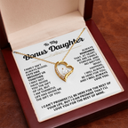 For Bonus Daughter: Pendant Necklace with Message Card — "I'll love you for the rest of mine" • Forever in My Heart