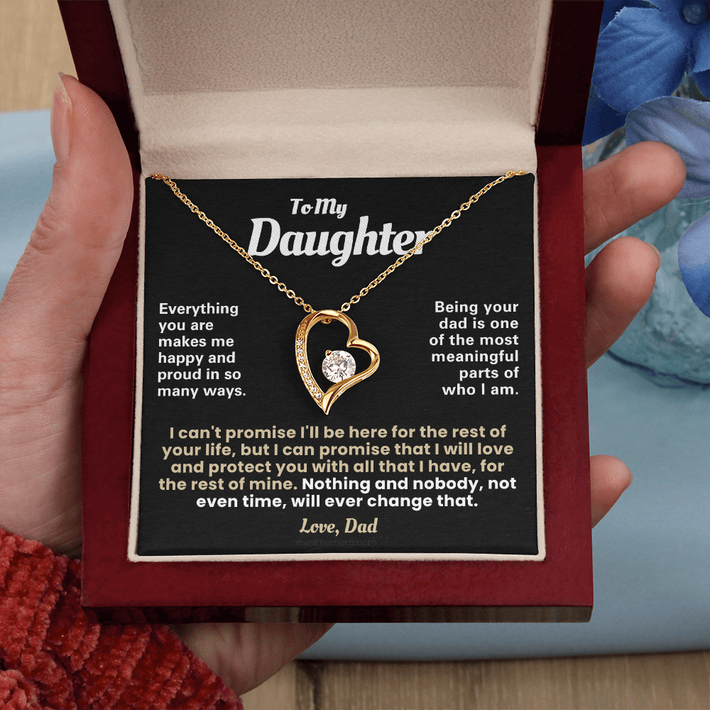 For Daughter: Pendant Necklace with Message Card — "Everything you are makes me happy" • Forever in My Heart