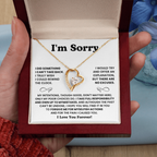 For Her: I'm Sorry Pendant Necklace with Message Card — " I take full responsibility and own up to my mistakes" • Forever in My Heart Necklace