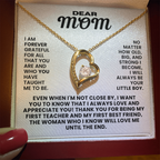 For Mom: Pendant Necklace with Message Card — "I always love and appreciate you" • Forever in My Heart