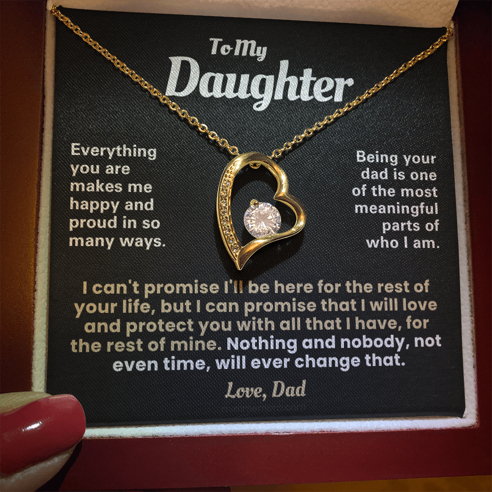 For Daughter: Pendant Necklace with Message Card — "Everything you are makes me happy" • Forever in My Heart