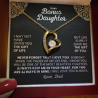 For Bonus Daughter: Pendant Necklace with Message Card — "Always keep me in your hear" • Forever in My Heart