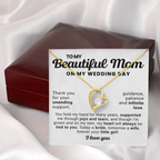 For Mom: Wedding Pendant Necklace with Message Card — "Forever Your Little Girl" • Forever in My Heart
