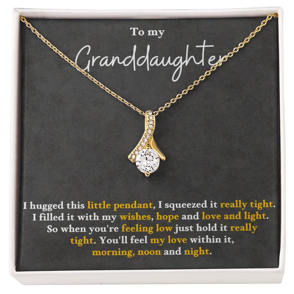 Granddaughter Pendant Necklace with Message Card — "You'll feel my love within this" • Forever Radiant Spark