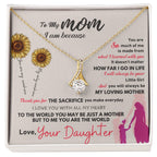 For Mom: Pendant Necklace with Message Card — "Thank you for the sacrifice you make every day" • Forever Radiant Spark