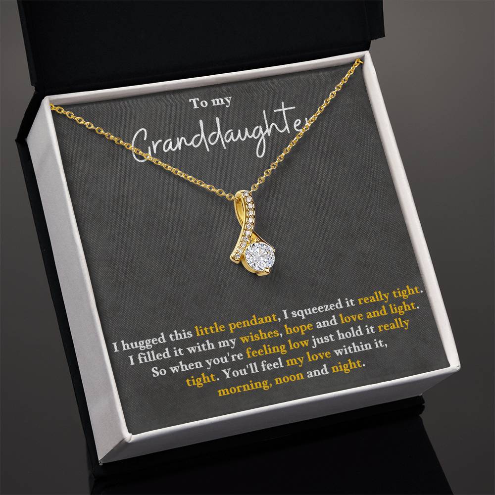 Granddaughter Pendant Necklace with Message Card — "You'll feel my love within this" • Forever Radiant Spark