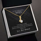 Wife Pendant Necklace with Message Card — "With my last breath, it would be to tell you how much I adore you" • Forever Radiant Spark