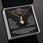 Boyfriend's Mom Pendant Necklace with Message Card — "Thank you for raising the man of my dreams" • Forever Radiant Spark