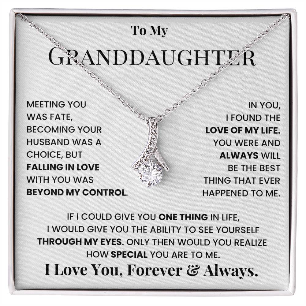 Granddaughter Pendant Necklace with Message Card — "You will always be my baby girl" • Forever Radiant Spark