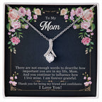 For Mom: Pendant Necklace with Message Card — "Thank you for being my friend" • Forever Radiant Spark