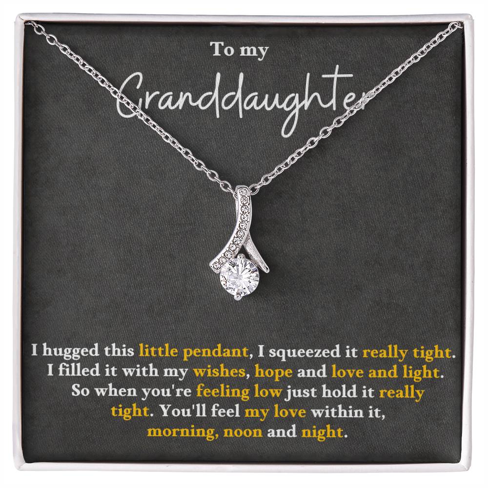Granddaughter Pendant Necklace with Message Card — "You'll feel my love within this" • Forever Radiant Spark