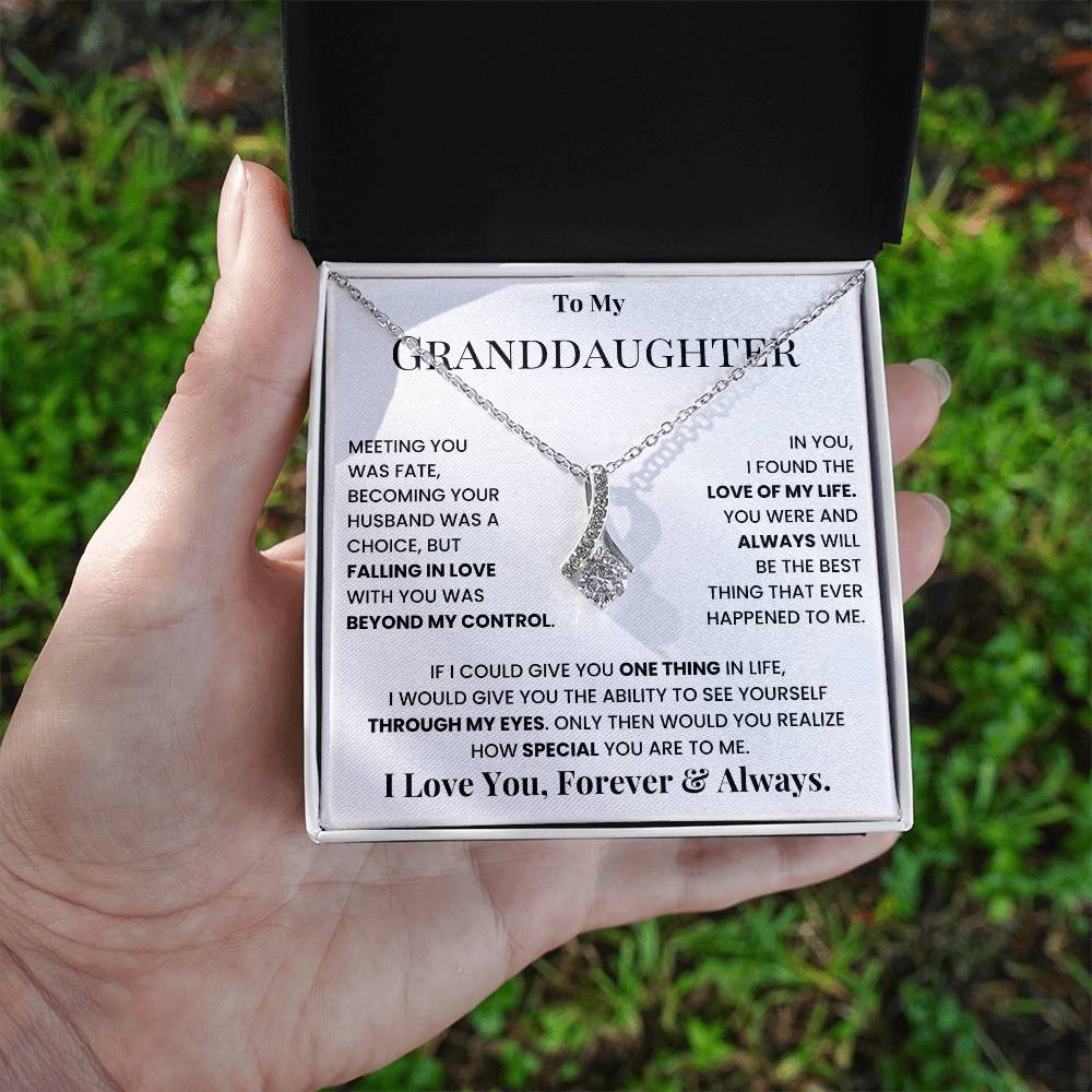 Granddaughter Pendant Necklace with Message Card — "You will always be my baby girl" • Forever Radiant Spark