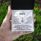 Wife Pendant Necklace with Message Card — "You are the best thing that ever happened to me" • Forever Radiant Spark