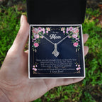 For Mom: Pendant Necklace with Message Card — "Thank you for being my friend" • Forever Radiant Spark