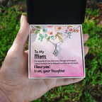 For Mom: Pendant Necklace with Message Card — "I'm assured of your love even though we're apart" • Forever Radiant Spark