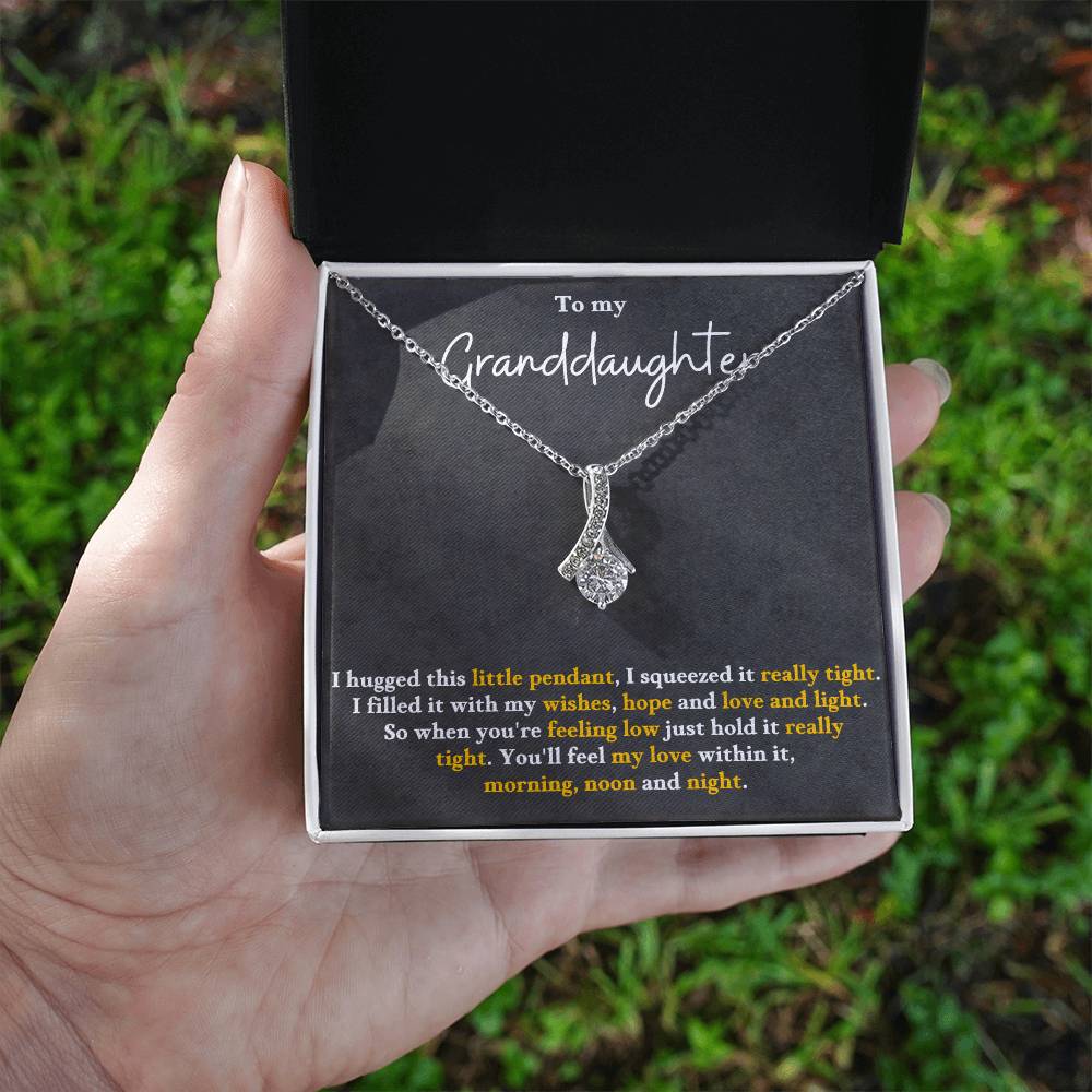 Granddaughter Pendant Necklace with Message Card — "You'll feel my love within this" • Forever Radiant Spark