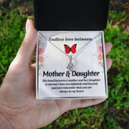 For Mother: Pendant Necklace with Message Card — "Endless love between mother and daughter" • Forever Radiant Spark