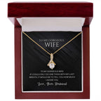 Wife Pendant Necklace with Message Card — "With my last breath, it would be to tell you how much I adore you" • Forever Radiant Spark