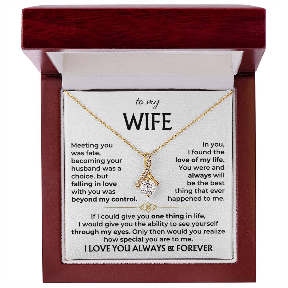 Wife Pendant Necklace with Message Card — "You are the best thing that ever happened to me" • Forever Radiant Spark
