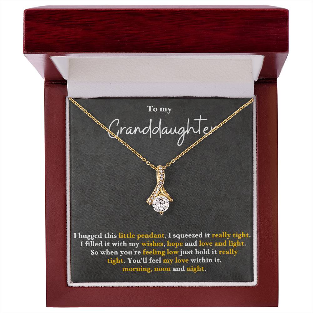 Granddaughter Pendant Necklace with Message Card — "You'll feel my love within this" • Forever Radiant Spark