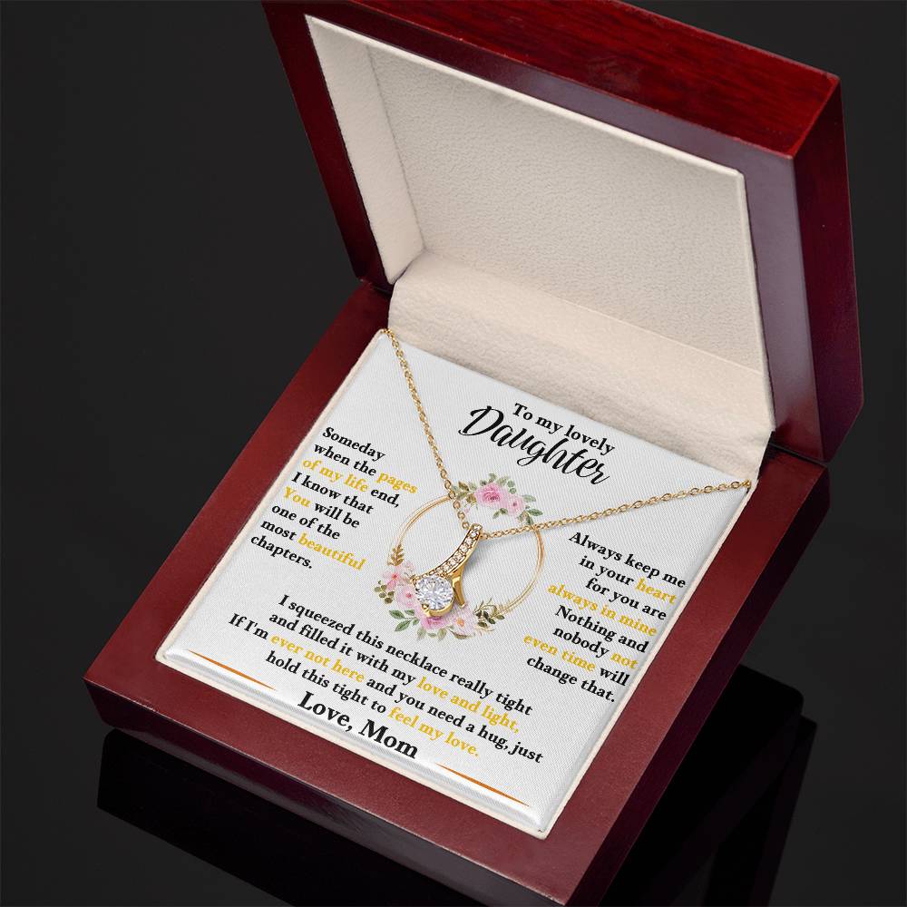 Daughter Pendant Necklace with Message Card — "I love you, forever and always" • Forever Radiant Spark