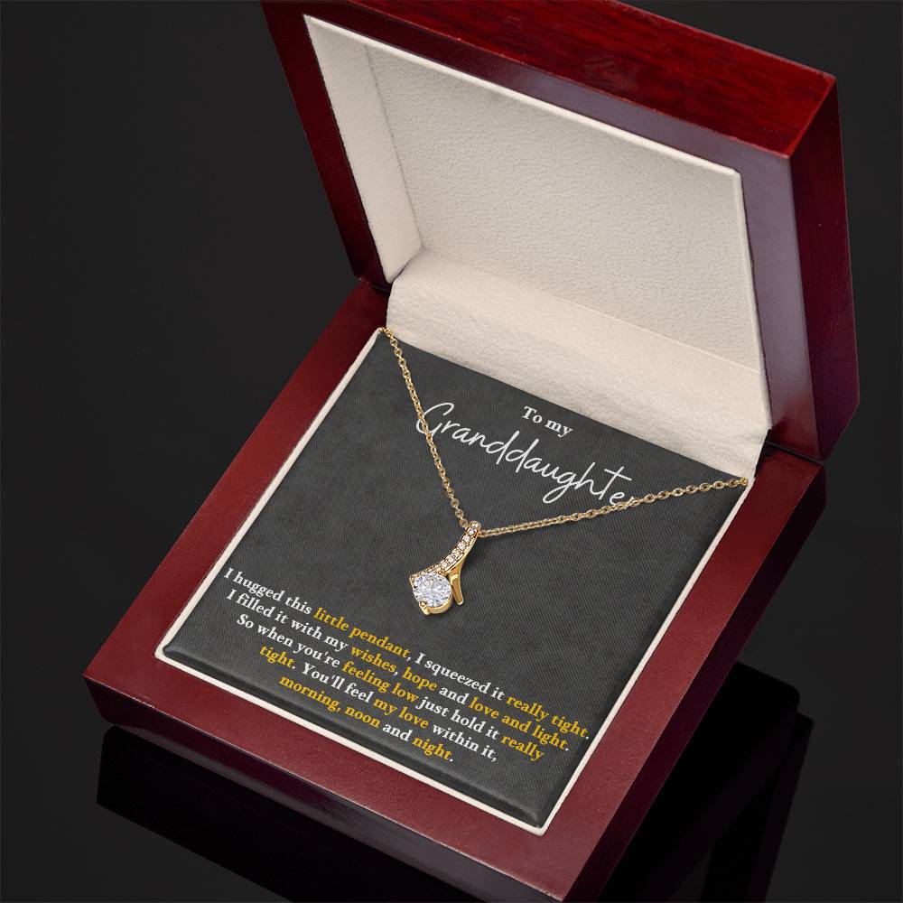 Granddaughter Pendant Necklace with Message Card — "You'll feel my love within this" • Forever Radiant Spark