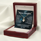 For Bonus Daughter: Pendant Necklace with Message Card — "Wу are family forever" • Forever Radiant Spark