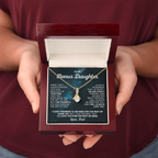 For Bonus Daughter: Pendant Necklace with Message Card — "Wу are family forever" • Forever Radiant Spark