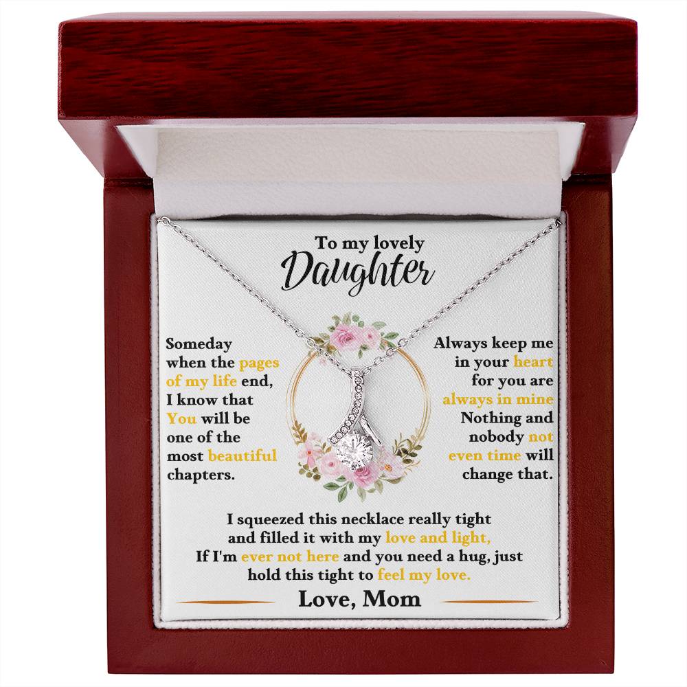 Daughter Pendant Necklace with Message Card — "I love you, forever and always" • Forever Radiant Spark